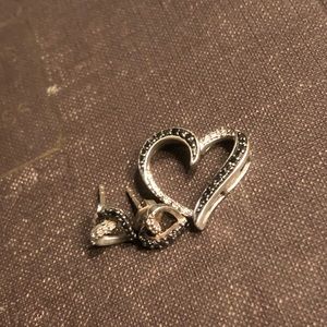 Matching heart earrings and necklace pendant.